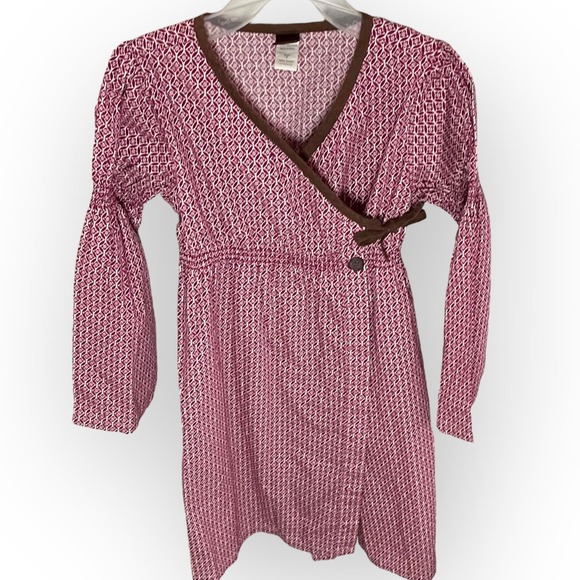 Tea Collection Berry & White Floral Cottagecore Wrap Dress with Smocked Details - Picture 1 of 16